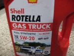 Shell Rotella Gas Truck Motor Oil 5W20 Full Synthetic Oil