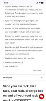 Wasach powder monkeys roof rack crossbars