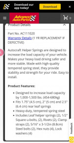 AutoCraft 3-Way Adjustable Leaf Helper Springs