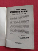 1962 Ford Truck Operators  Manual