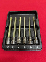 Snap On 6 pc 3/8" Drive Metric Extra-Long Hex Bit Socket Driver Set :