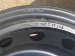 FOUR 14"X5.5" FACTORY 14 HOLE STOCK BLACK STEEL WHEELS--OS