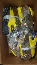 Trailer Ratchet Tie Down Straps with Snap Hook 2 Inch Set of 4 - New