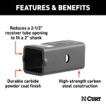NEW CURT 45405 Trailer Hitch Receiver Adapter Reducer Sleeve, 2-1/2 to