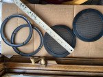 Car Stereo Parts Speaker 1" spacer rings (2) & 6 3/4" metal covers (2)