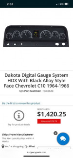 DAKOTA DIGITAL DASH NEW! 64-66 CHEVY C-10 TRUCK