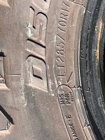 Six heavy duty 10 ply tires LT258/70R17”