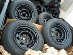 NEW Set of 4 POWDER-COATED Chevy GM STEEL Rims and Tires - All Season
