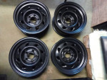 NEW Set of 4 POWDER-COATED Chevy GM STEEL Rims and Tires - All Season
