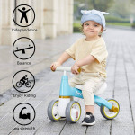LOL-FUN Baby Balance Bike Toys Blue Push Scooter Trike Tricycle