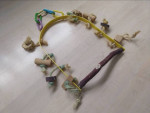 Sunshine Yellow Large Metal/Wood Arched Bird Perch/Swing with Toys