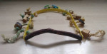 Sunshine Yellow Large Metal/Wood Arched Bird Perch/Swing with Toys