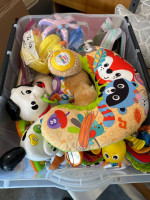 Lot of infant toddler stuff. Toys bath stuff etc