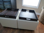 Diaper/Wipes/Toys/Clothes Storage! Brand New Ottomans w/storage & tray