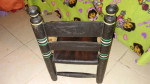 Vintage Wooden Child's Chair Ladder Back Woven Seat