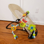 Baby Bjorn Bouncer Balance Soft In Khaki / Beige With Two Toy Bars