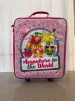 Shopkins pink rolling luggage