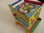 Wooden Activity Cube Push toy for toddlers games puzzles walker solid