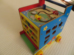 Wooden Activity Cube Push toy for toddlers games puzzles walker solid