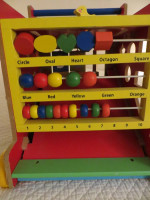 Wooden Activity Cube Push toy for toddlers games puzzles walker solid