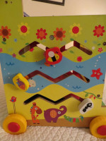 Wooden Activity Cube Push toy for toddlers games puzzles walker solid