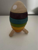 PlanToys Wooden Sorting and Stacking Rocket with Astronaut