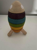 PlanToys Wooden Sorting and Stacking Rocket with Astronaut