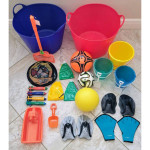 Kids Pool & Beach Sand Toy Set Buckets, Shovels, Ball Games, 25pcs