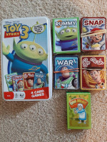 Kids card games set, includes 5 games in a tin box
