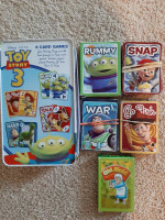 Kids card games set, includes 5 games in a tin box