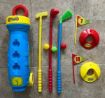 Jam'n LiL Pro Kids Toy Golf Set w/Caddy Clubs Balls Holes Indoor/Outdo