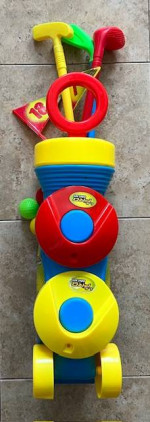 Jam'n LiL Pro Kids Toy Golf Set w/Caddy Clubs Balls Holes Indoor/Outdo