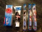 Kid's toothbrush and toothpaste
