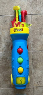 Jam'n LiL Pro Kids Toy Golf Set w/Caddy Clubs Balls Holes Indoor/Outdo