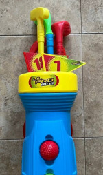 Jam'n LiL Pro Kids Toy Golf Set w/Caddy Clubs Balls Holes Indoor/Outdo