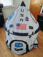 Kids Spaceship Rocket Pop Up Play Tent + Bag Fun Pretend Toy NASA USA