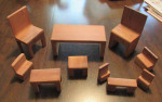 Toy Furniture, New wooden 10-pc set