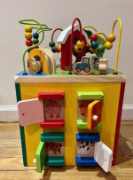 Battat Wooden Activity Cube – Discovery Farm Animals Activity Center