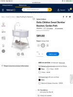New in box Delta Children Sweet Slumber Bassinet