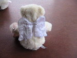 Avon 12" 1998 Vintage White Teddy Bear Pink Angel