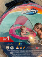 NEW Swimways Pink Baby Springfloat with Canopy