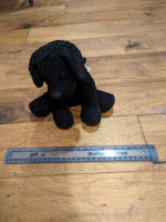 black dog vintage beanbag plush toy, 8"