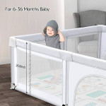 Baby Playpen with Play Mat, 79x71x27 Extra Large Activity Center Light