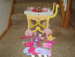 Vintage Beauty & The Beast Toy Set With Rolling Cart