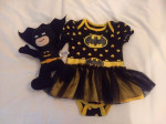 0-6 Mo. Batman Hearts All Over Tutu Snap Suit and Batman Doll