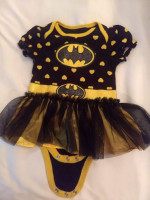 0-6 Mo. Batman Hearts All Over Tutu Snap Suit and Batman Doll