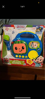 EKids Cocomelon Toy Singalong Boombox with Microphone for Toddlers, Built-in Mus