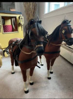 American Girl Doll Felicity’s Colonial Carriage and Two Horses