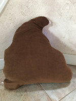 Giant Poop Emoji Pillow with pink bow, 33", (stuffed pillow)