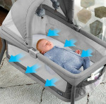 Bassinet Chicco LullaGo Nest Portable Poetic Indigo, Adjustable Canopy